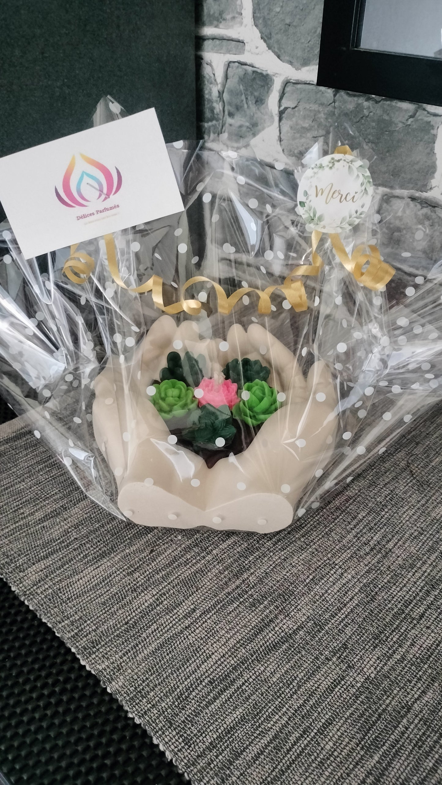 Bougie main/plantes