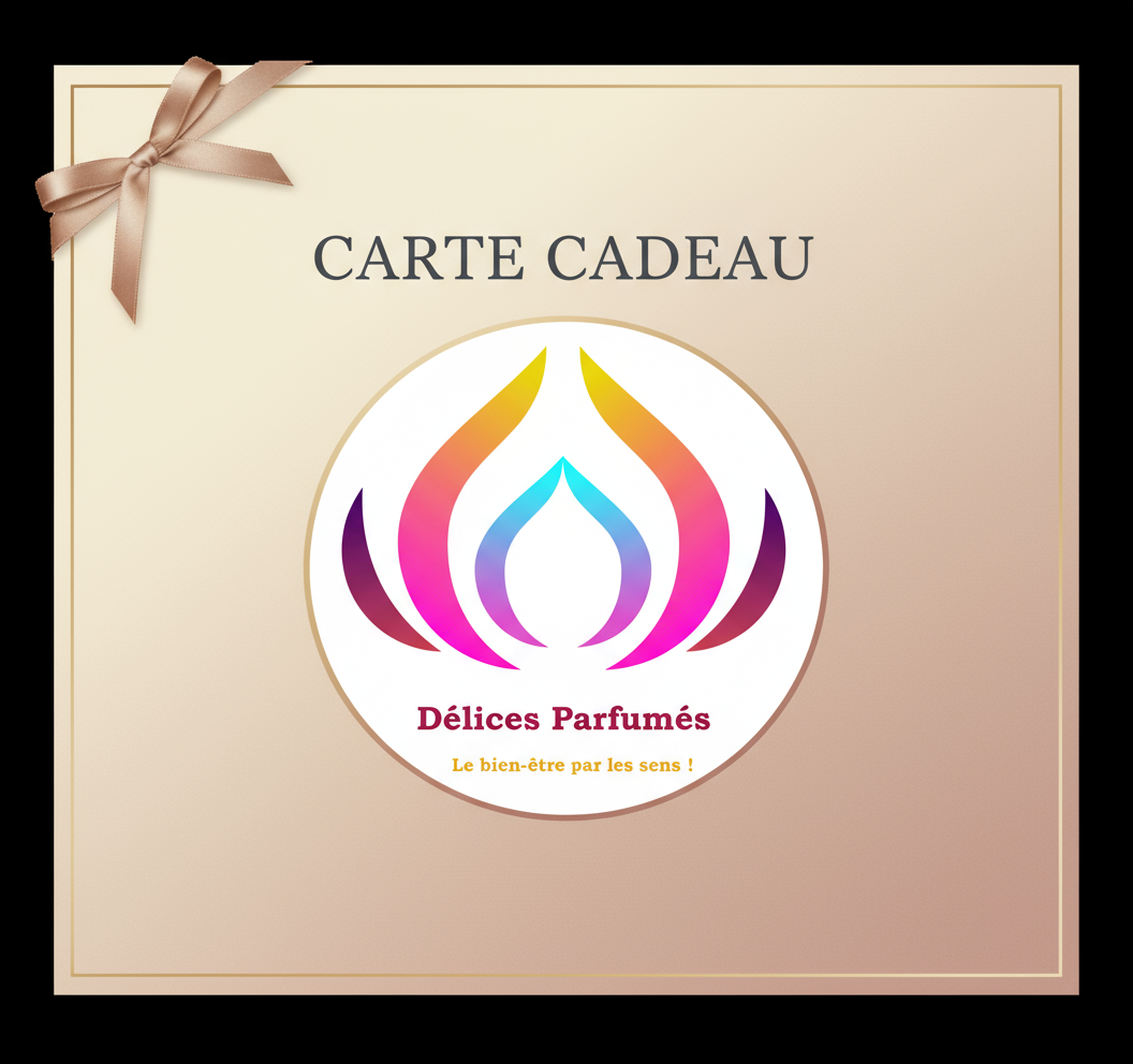 image carrée avec le logo du site et le texte carte cadeau avec un flo dans le coin haut gauche